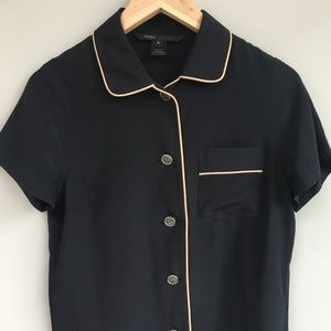 Marc Jacobs short sleeve tipped silk shirt